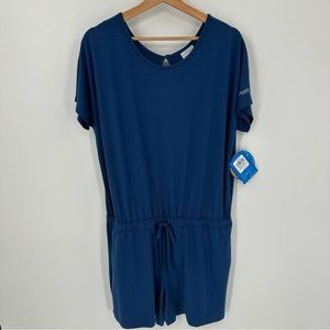 Columbia PFG Slack Water Knit Romper Blue Comfort Keyhole One Piece Womens XL